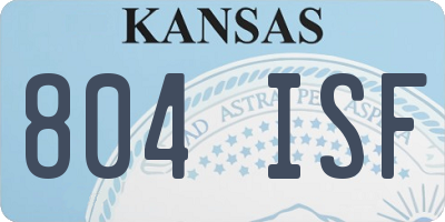 KS license plate 804ISF