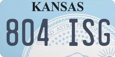 KS license plate 804ISG