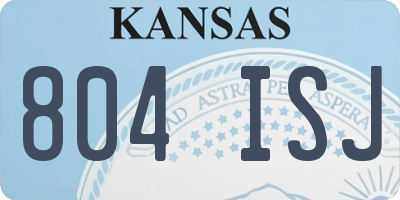 KS license plate 804ISJ