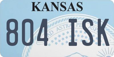 KS license plate 804ISK