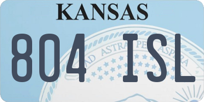 KS license plate 804ISL