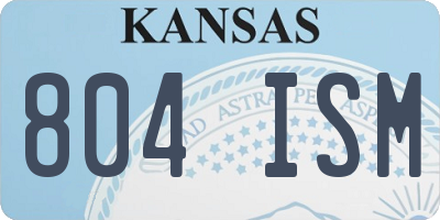 KS license plate 804ISM