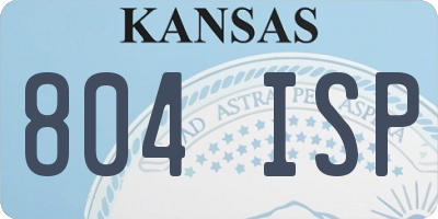 KS license plate 804ISP
