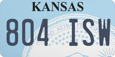 KS license plate 804ISW