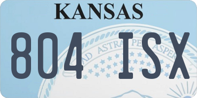 KS license plate 804ISX