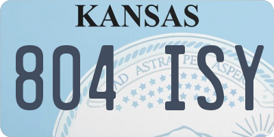 KS license plate 804ISY