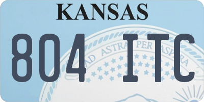 KS license plate 804ITC