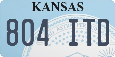 KS license plate 804ITD