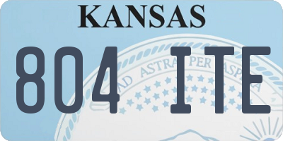KS license plate 804ITE