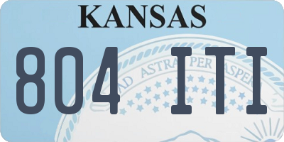 KS license plate 804ITI