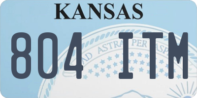 KS license plate 804ITM