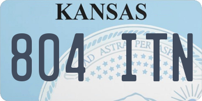 KS license plate 804ITN
