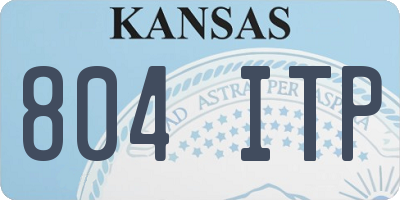 KS license plate 804ITP