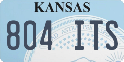 KS license plate 804ITS