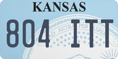 KS license plate 804ITT