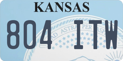KS license plate 804ITW