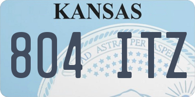 KS license plate 804ITZ