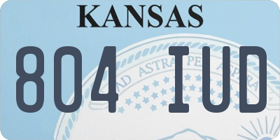 KS license plate 804IUD