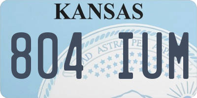 KS license plate 804IUM