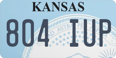 KS license plate 804IUP