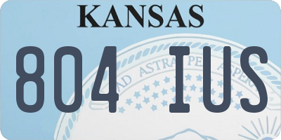 KS license plate 804IUS