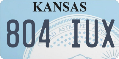KS license plate 804IUX