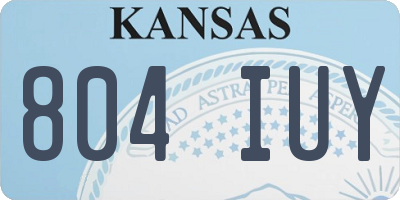 KS license plate 804IUY