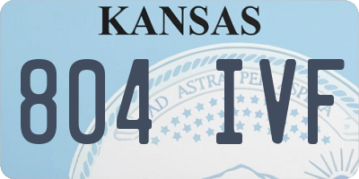KS license plate 804IVF