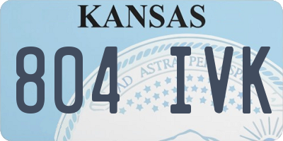 KS license plate 804IVK