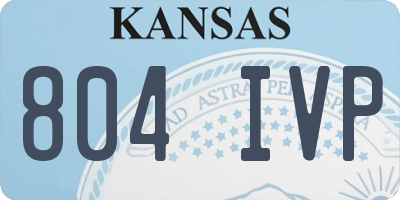 KS license plate 804IVP