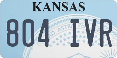 KS license plate 804IVR