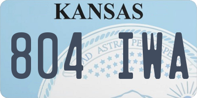 KS license plate 804IWA