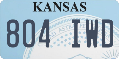 KS license plate 804IWD