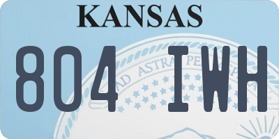 KS license plate 804IWH