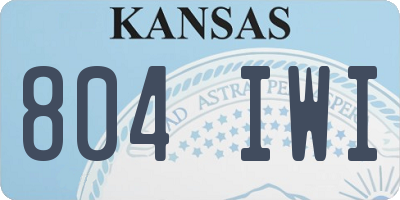 KS license plate 804IWI