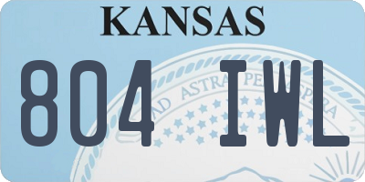 KS license plate 804IWL