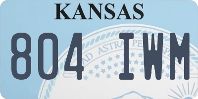 KS license plate 804IWM