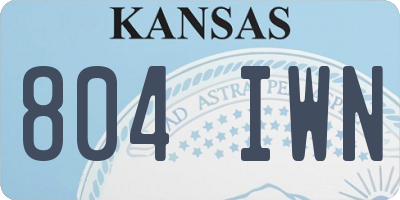 KS license plate 804IWN