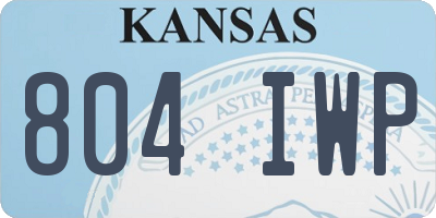 KS license plate 804IWP