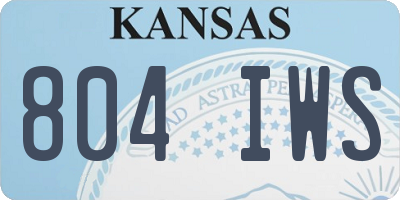 KS license plate 804IWS