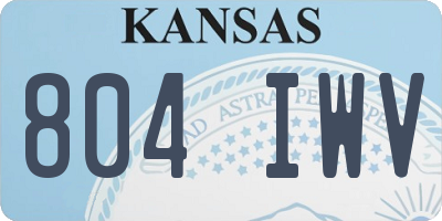 KS license plate 804IWV