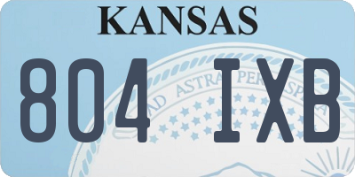 KS license plate 804IXB