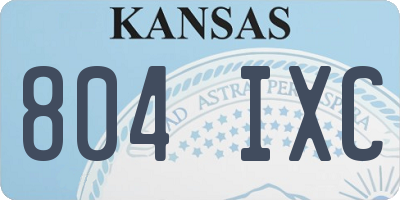 KS license plate 804IXC