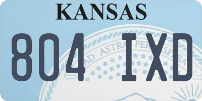 KS license plate 804IXD