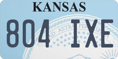 KS license plate 804IXE