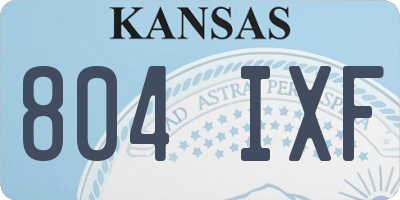 KS license plate 804IXF