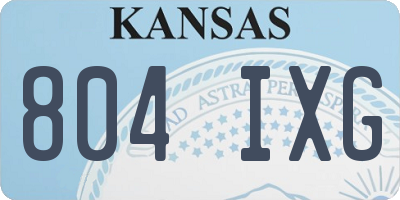 KS license plate 804IXG