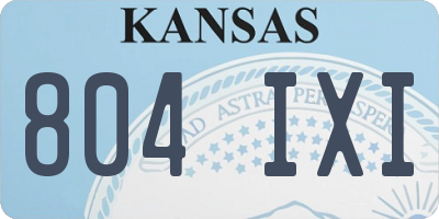 KS license plate 804IXI