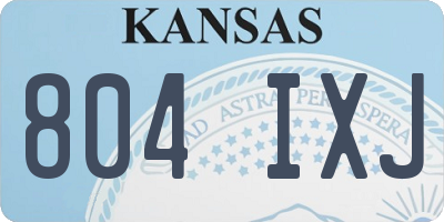KS license plate 804IXJ