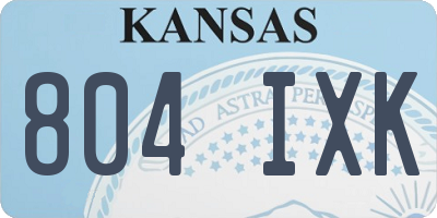 KS license plate 804IXK